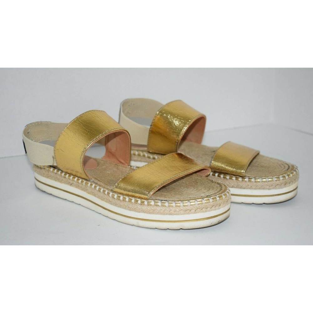 Love Moschino Gold Espadrille Slip On Sandals